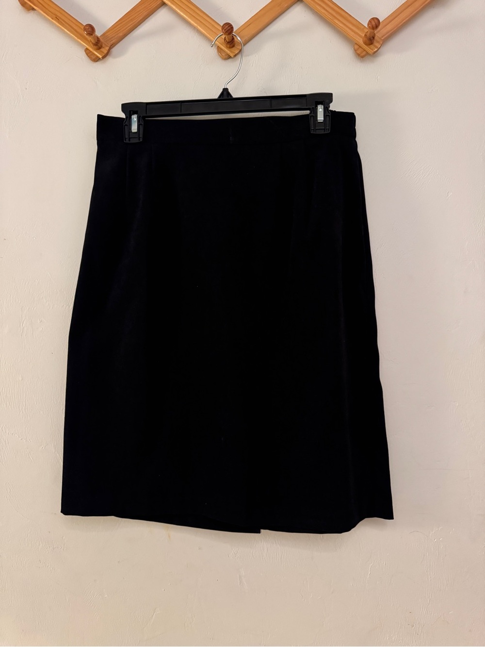 Vtg R&K Petites Womens 12P Black Stretch Pencil Skirt